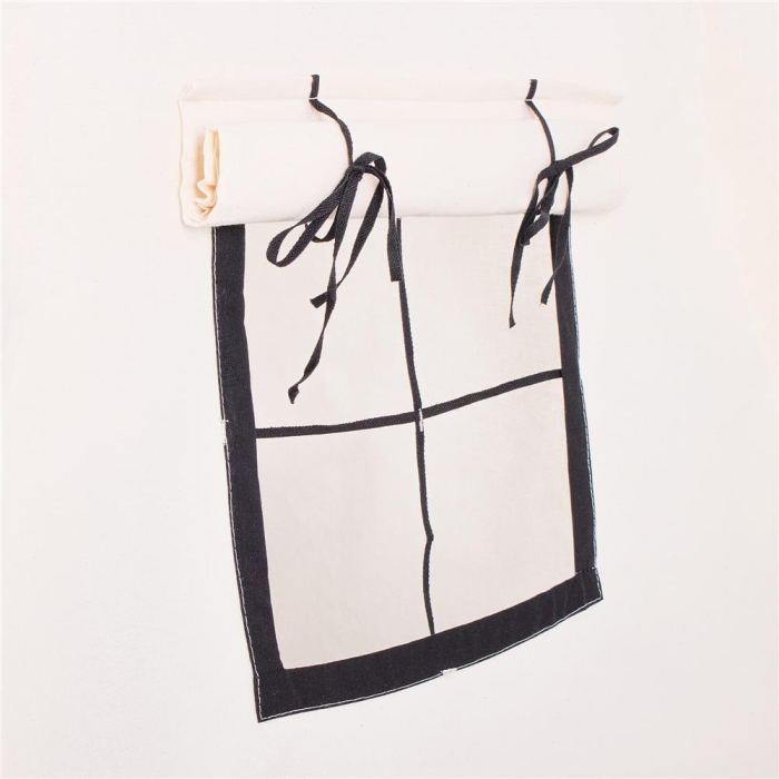 Cort copii Sersimo stil indian Teepee Tent cu fereastra, covoras gros si 2 perne, alb negru [7]