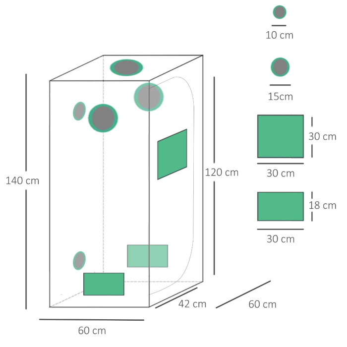  Cort Cultivare Hidroponica 60×60×140 cm - Grow Tent Compact [3]