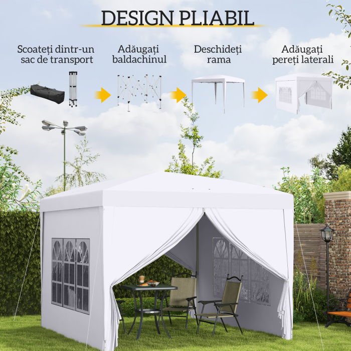  Cort de Gradina Impermeabil 3×3 m cu Panouri Laterale [4]