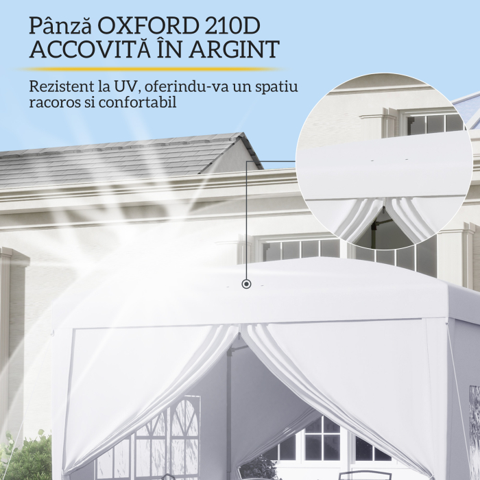  Cort de Gradina Impermeabil 3×3 m cu Panouri Laterale [5]