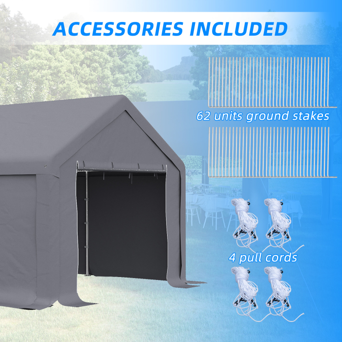  Cort de petrecere 4 x 8 m pentru exterior, Cort pavilion , Gri inchis [5]