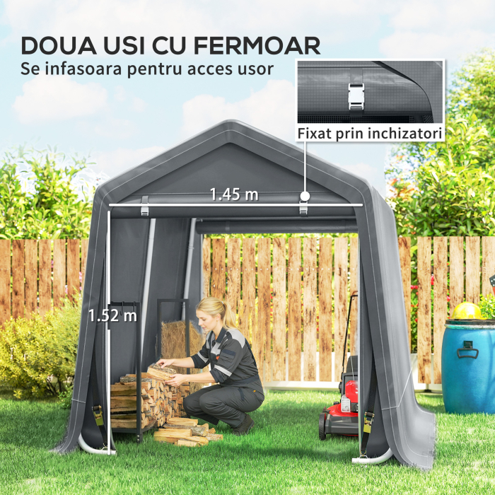  Cort Garaj 240×200×202 cm - Exterior pentru Biciclete & Moto [5]