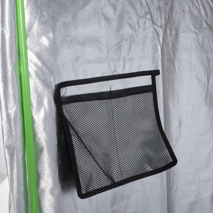  Cort Hidroponic din Oxford 600D cu 5 Orificii de Ventilatie Reglabile si Fereastra, 80x80x160 cm, Negru [7]