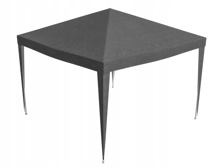 Pavilion gradina 300x300 cm cu 4 pereti laterali cu ferestre, PE 110g/m2 impermeabil, cadru otel, gri [15]