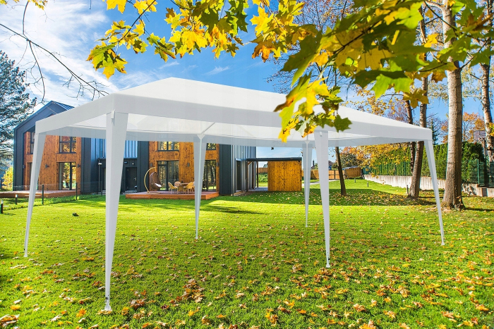 Cort pavilion de gradina, 600x300 cm, impermeabil cu rezistenta UV, alb [5]