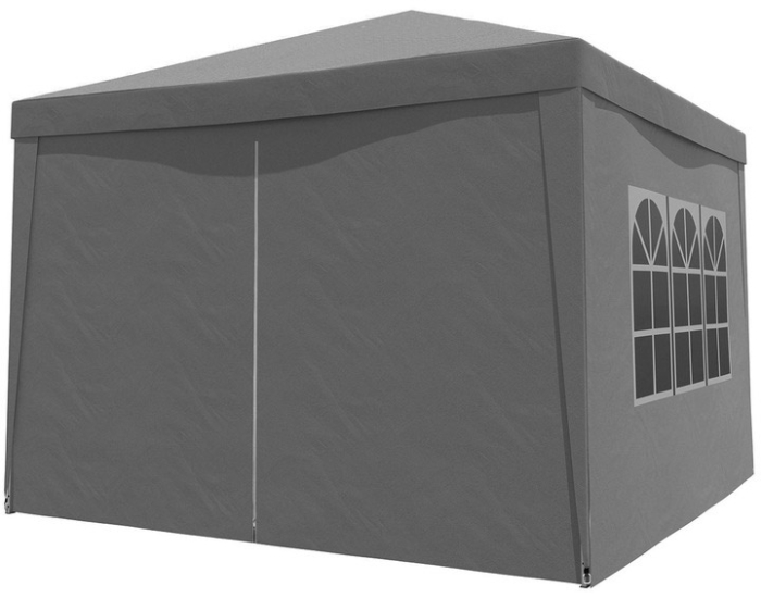 Pavilion gradina pliabil pop-up 300x300 cm cu 4 pereti laterali, Oxford 210D impermeabil, inaltime reglabila 3 trepte, gri [8]