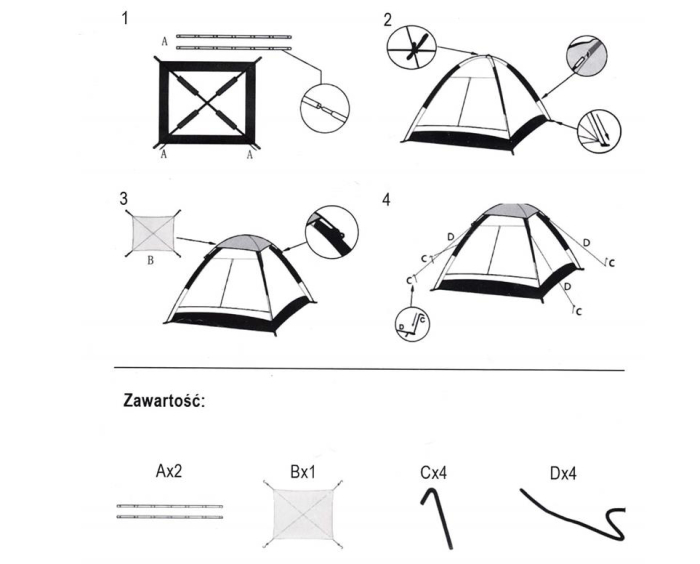 Cort camping 2 persoane impermeabil protectie uv poliester, 200x150x110 cm, compact, albastru [3]