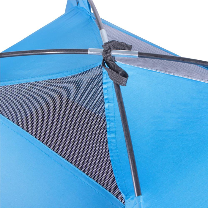 Cort camping 2 persoane impermeabil protectie uv poliester, 200x150x110 cm, compact, albastru [14]