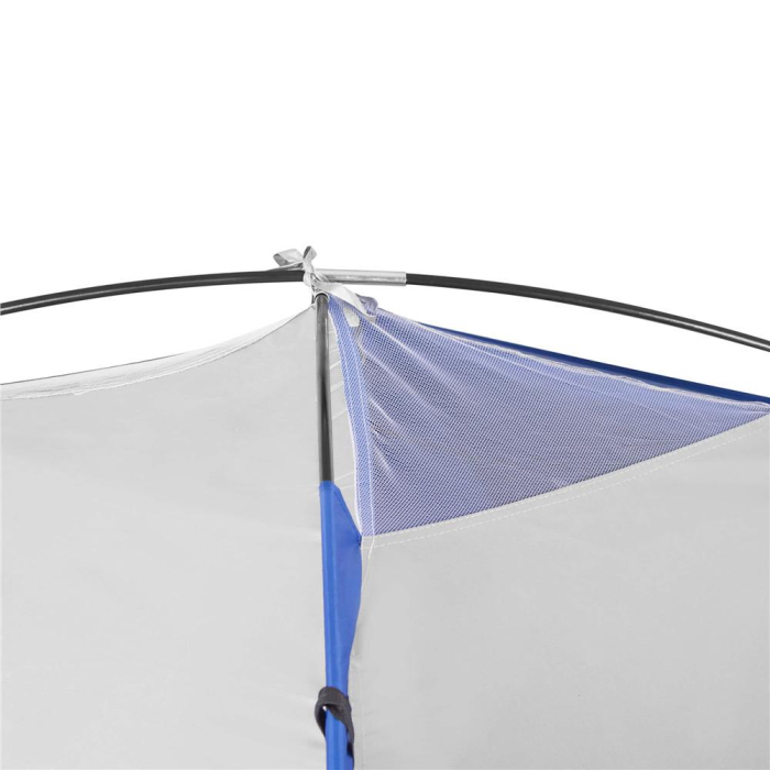 Cort camping 4 persoane impermeabil terasa protectie uv, 210x240x130 cm, ventilatie, gri albastru [15]