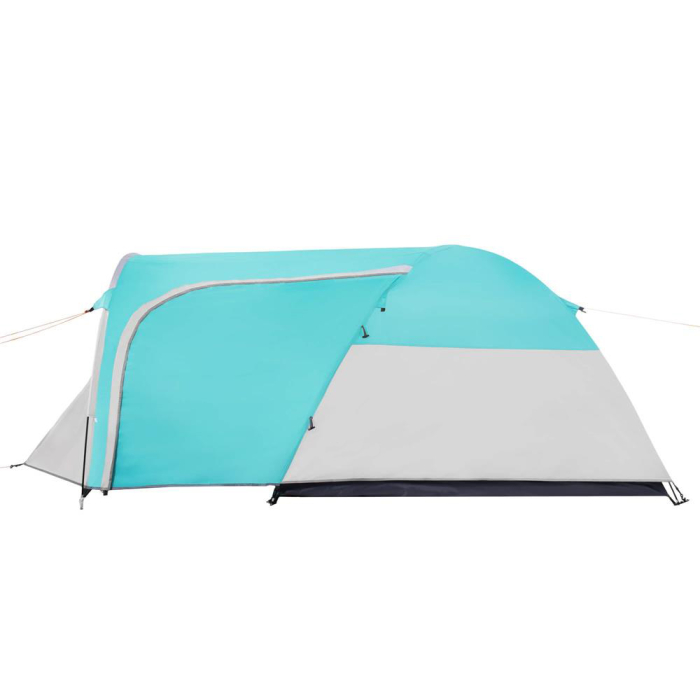 Cort camping 4 persoane impermeabil terasa protectie uv, 175x310x130 cm, ventilatie, gri albastru [5]