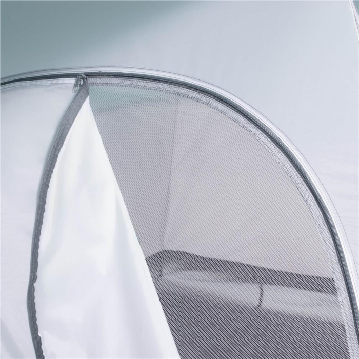 Cort camping 4 persoane impermeabil terasa protectie uv, 175x310x130 cm, ventilatie, gri albastru [18]
