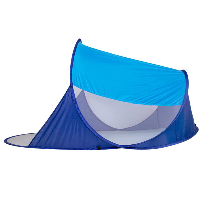 Cort plaja si picnic semi-deschis Sersimo, protectie UV, 200x120x95cm, albastru [2]
