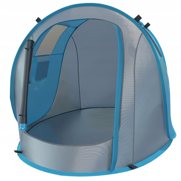 Cort plaja picnic protectie uv pop-up fibra sticla compact, 210x130x90 cm, usor, albastru gri [9]