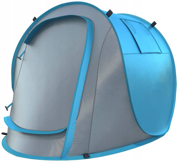 Cort plaja picnic protectie uv pop-up fibra sticla compact, 210x130x90 cm, usor, albastru gri [11]