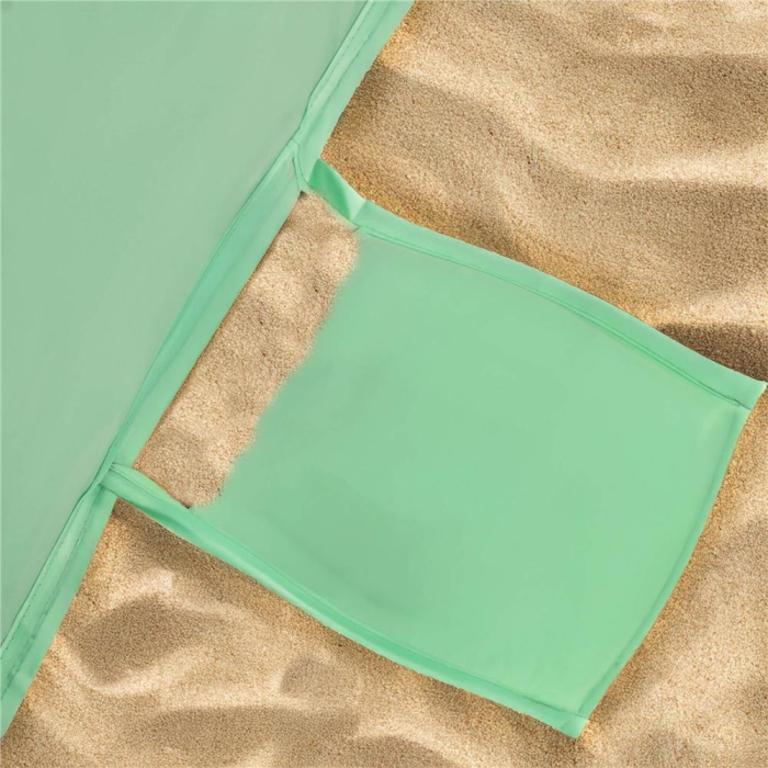 Cort plaja xxl semi-inchis protectie uv podea izolanta, 210x120x112 cm, spatios, verde [2]