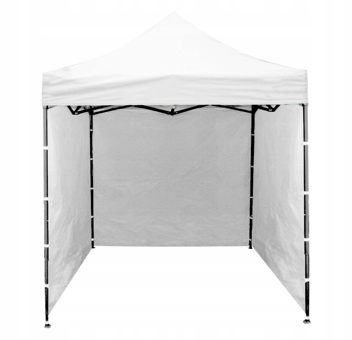 Cort tip pavilion cu 3 pereti laterali, structura solida otel si acoperis impermeabil PVC, 3x3 m cu inaltime reglabila, alb [10]