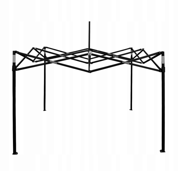 Cort tip pavilion cu 3 pereti laterali, structura solida otel si acoperis impermeabil PVC, 3x3 m cu inaltime reglabila, albastru [12]