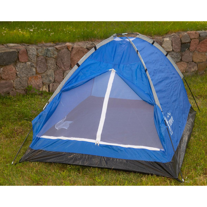 Cort usor de camping 2 persoane, cu plasa tantari, 200x120x100 cm, albastru [4]