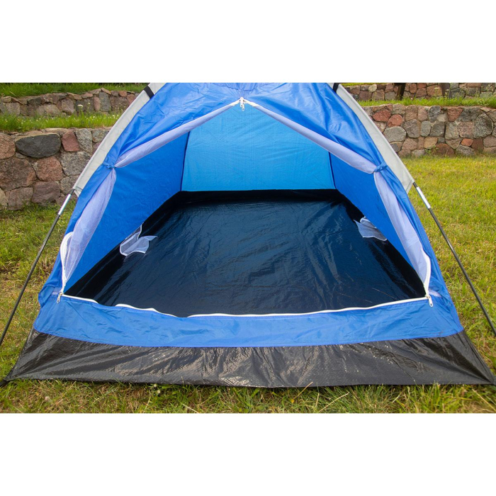 Cort usor de camping 2 persoane, cu plasa tantari, 200x120x100 cm, albastru [6]