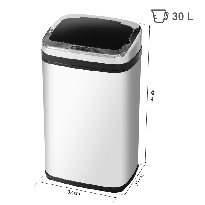  cos de gunoi din otel cu senzor automat, 30L [3]