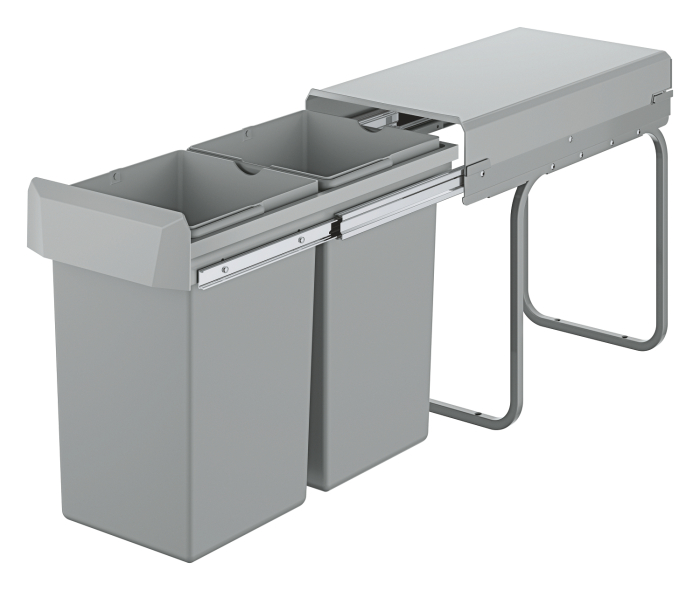 Cos de gunoi Grohe 40855000, 30 l, 300 mm, 255 mm, 450 mm, 410 mm, 400 mm, 2 compartimente, sub chiuveta, Gri [6]