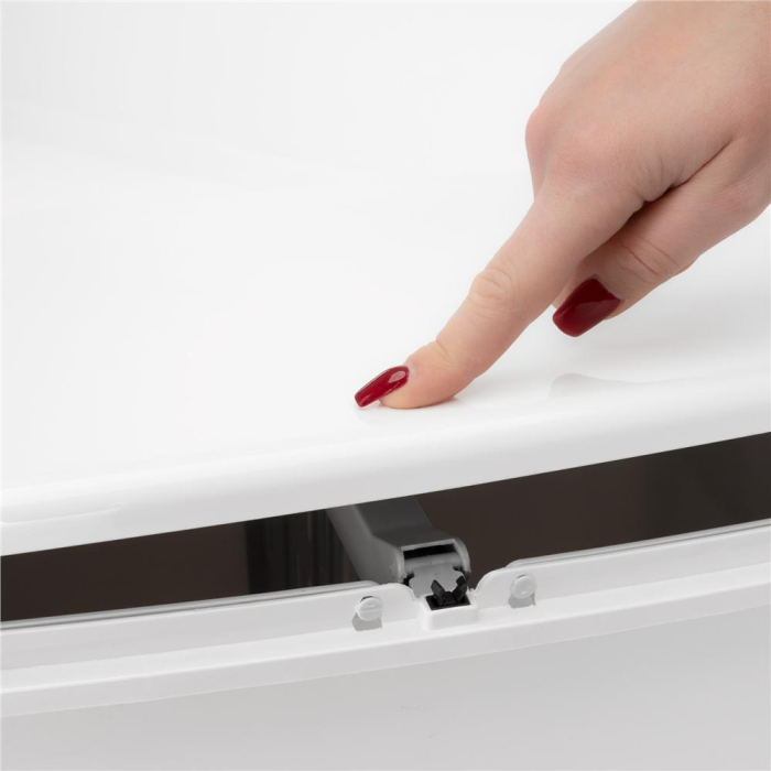 Cos de gunoi pentru colectare selectiva cu 3 compartimente, pe roti, 42 L, alb [32]