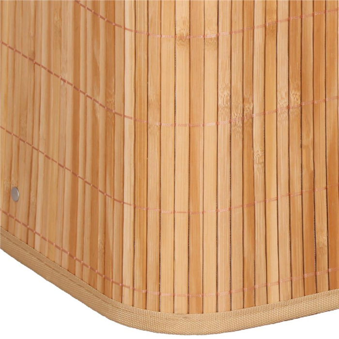Cos de rufe din bambus cu capac, 2 compartimente, sac detasabil, volum 100L, 53x32x62cm, maro [22]