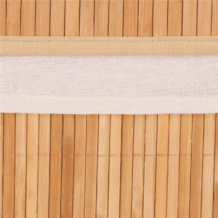 Cos de rufe din bambus cu capac, 2 compartimente, sac detasabil, volum 100L, 53x32x62cm, maro [20]