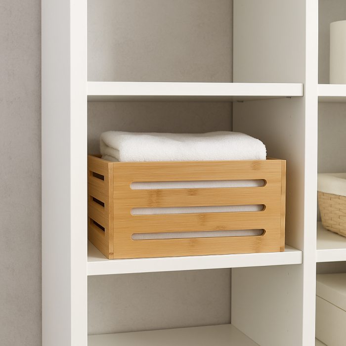 Cos depozitare 5Five din bambus masiv, 31x15x31 cm, natur [3]