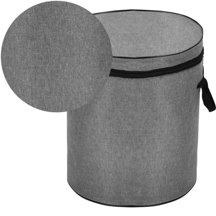 Cos depozitare haine sau jucarii, 40x33cm, bumbac si in, 43 l, gri [5]