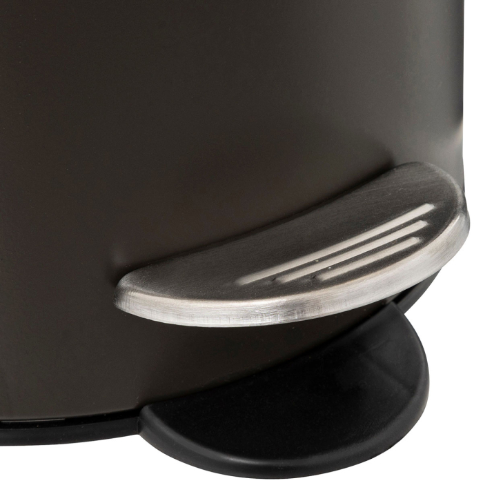 Cos gunoi 5Five Modern Color cu capac bambus si sistem soft-close, otel, polipropilena si bambus, 3L, 22x17x23 cm, negru [5]