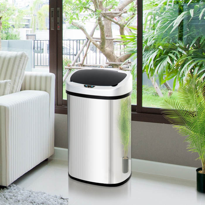  Cos Gunoi Inox - 58 L, Cu Senzor pentru Deschidere Automata [2]