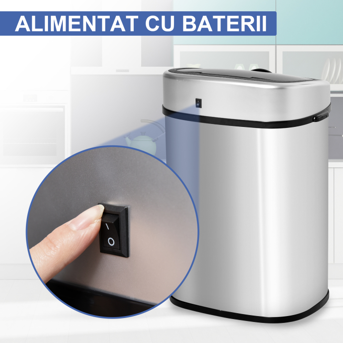  Cos Gunoi Inox - 58 L, Cu Senzor pentru Deschidere Automata [6]