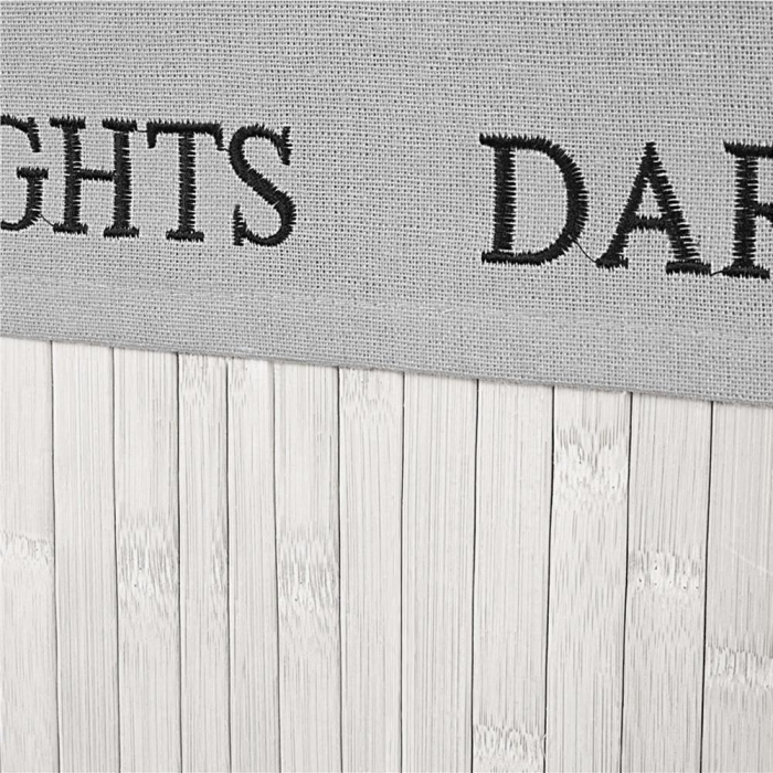 Cos pentru rufe din bambus, pliabil, cu 2 compartimente, volum 105 L, 63x52x33 cm, alb si gri [11]