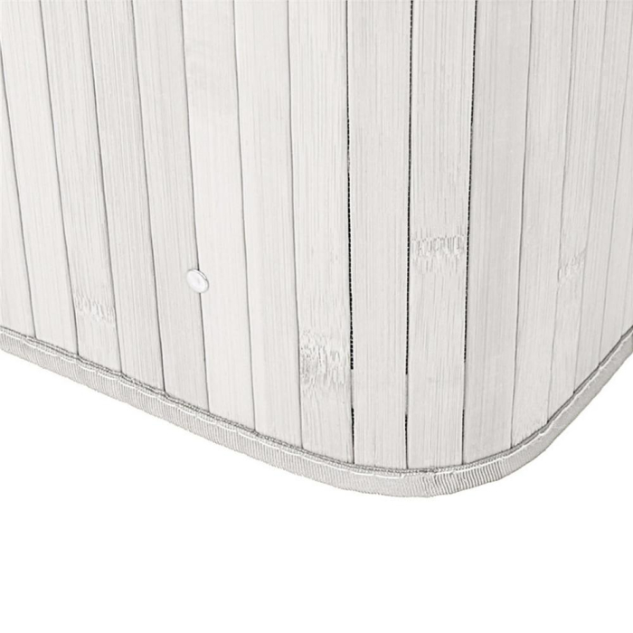 Cos pentru rufe din bambus, pliabil, cu 2 compartimente, volum 105 L, 63x52x33 cm, alb si gri [18]