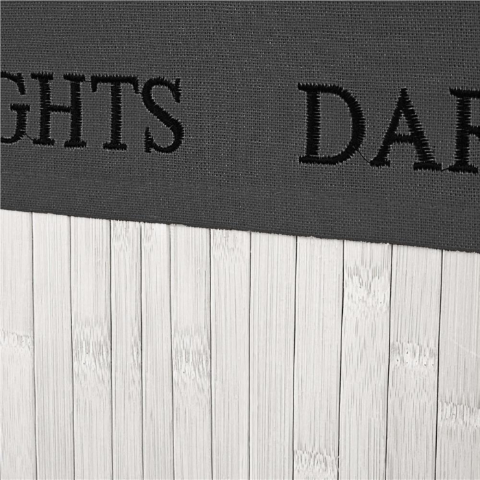 Cos pentru rufe din bambus, pliabil, cu 2 compartimente, volum 105 L, 63x52x33 cm, alb si gri inchis [16]