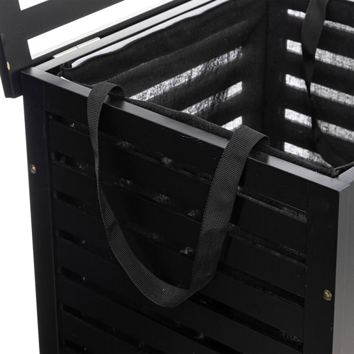 Cos rufe 5Five Sicela din lemn MDF, capacitate 65 litri, 40x40x58 cm, negru [4]