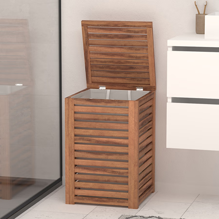 Cos rufe 65L 5Five Acacia din lemn de acacia, 40x40x60 cm, natur [3]