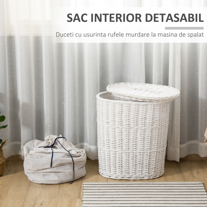  Cos Rufe din Rachita Alba - Cu Capac & Sac Lavabil [5]