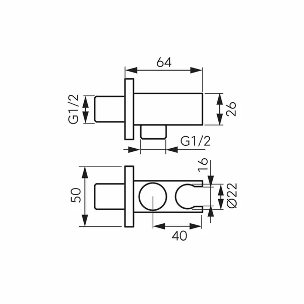 Cot de iesire dus Ferro crom lucios cu suport para [2]