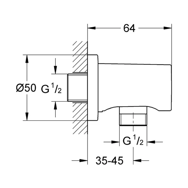 Cot de iesire dus Grohe Rainshower antracit periat Hard Graphite [4]