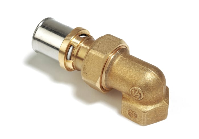 Cot de presare Giacomini RM19Y049, 90 grade, 3/4" filet interior x conexiune teava 26 mm, alama [1]