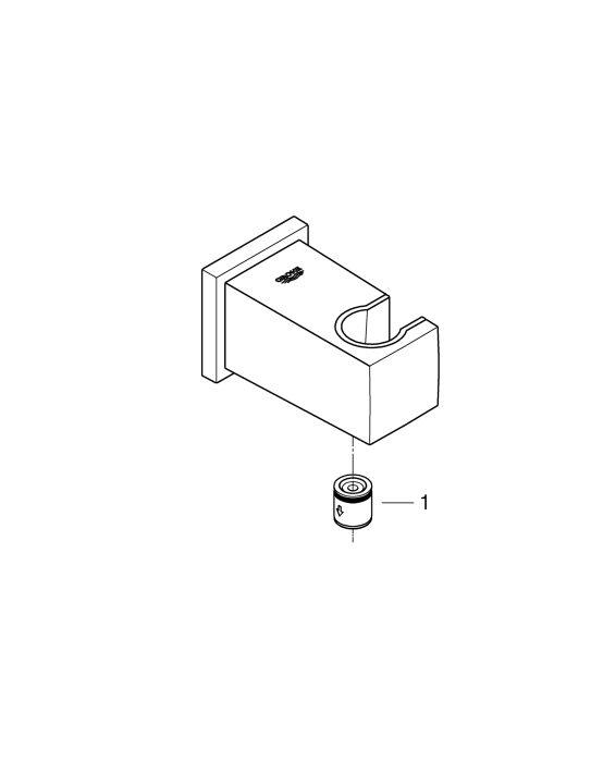 Cot iesire dus Grohe 26370A00, Euphoria Cube, 1/2'' x 1/2'', suport para, lucios, grafit [3]