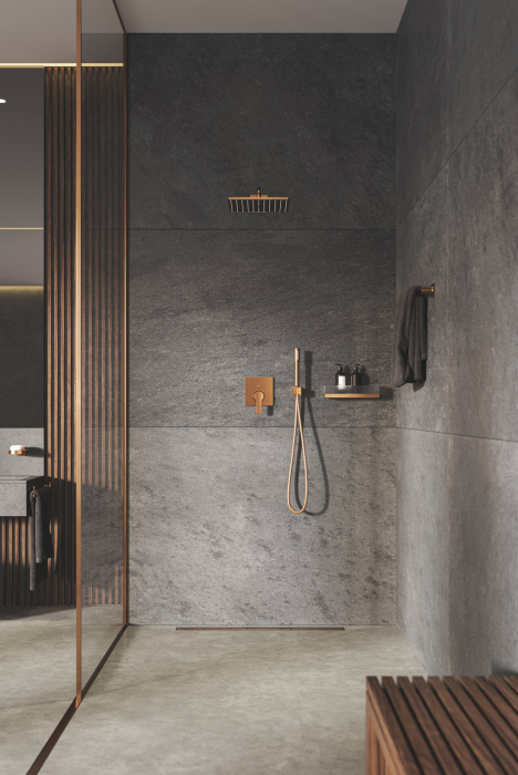 Cot iesire dus Grohe 26370DL0, Euphoria Cube, 1/2'' x 1/2'', suport para, mat, cupru [5]