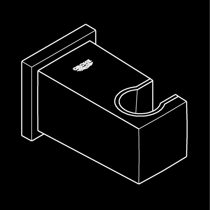 Cot iesire dus Grohe 26370KF0, Euphoria, 1/2'' x 1/2'', suport para, mat, negru [6]