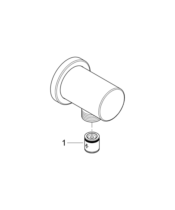 Cot iesire dus Grohe 27057DC0, Rainshower, 1/2'' x 1'/2'', mat, otel satinat [12]