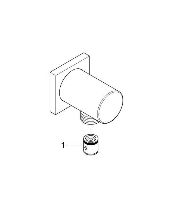 Cot iesire dus Grohe 27076DL0, Rainshower Cube, 1/2'' x 1/2'', mat, cupru [5]