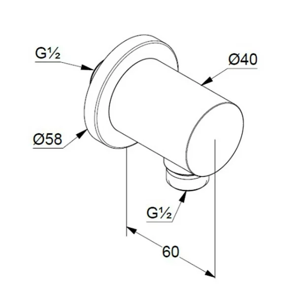 Cot racord Kludi Nova Fonte Puristic negru mat [2]