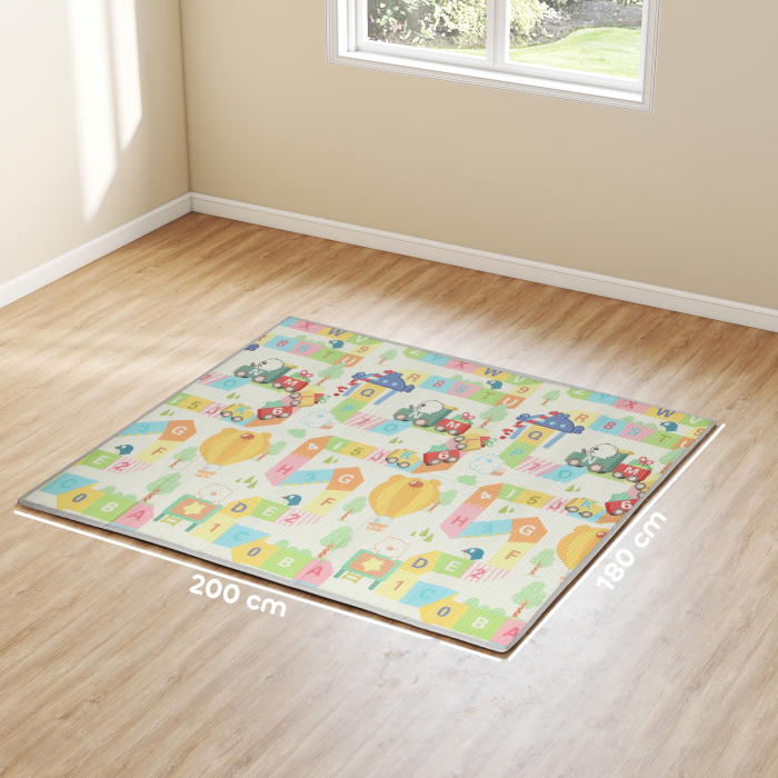  Covor pentru Copii cu Literele Alfabetului si Suprafata Impermeabila din XPE, Multicolor, 200x180x1.5 cm [3]