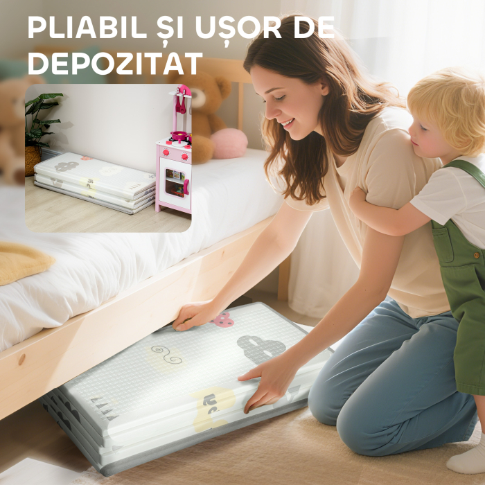  Covor pentru Copii cu Literele Alfabetului si Suprafata Impermeabila din XPE, Multicolor, 200x180x1.5 cm [7]